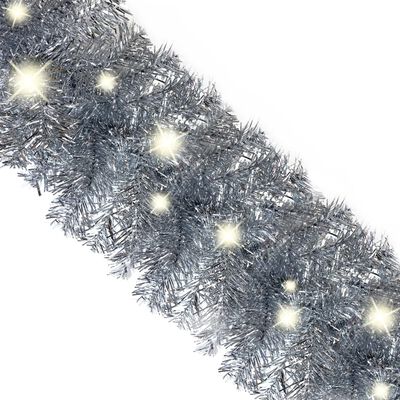 vidaXL juleguirlande med LED-lys 10 m sølvfarvet