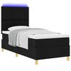 vidaXL LED Box Spring Bed med madras Sort 90 x 190 cm Stof