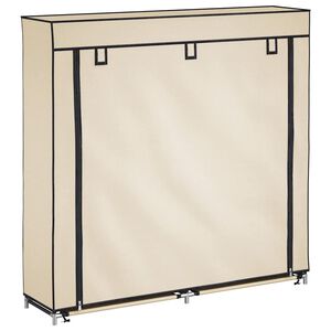 vidaXL skoskab med overtr&aelig;k 115x28x110 cm stof cremefarvet