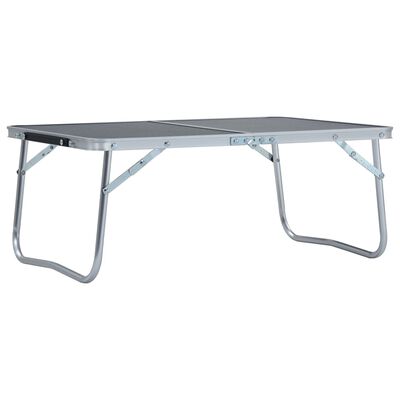 vidaXL foldbart campingbord 60 x 40 cm aluminium grå