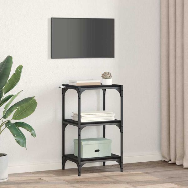 vidaXL Bogskab Sort eg 40 x 33 x 70,5 cm Ingeni&oslash;rt tr&aelig; og jern