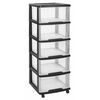 Curver skuffeskab 100 l Essentials transparent og sort