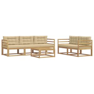 vidaXL Udend&oslash;rs sofagruppe 6 stk. 5-personers Hvid og Beige
