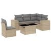 vidaXL sofas&aelig;t til haven 6 dele med hynder polyrattan beige