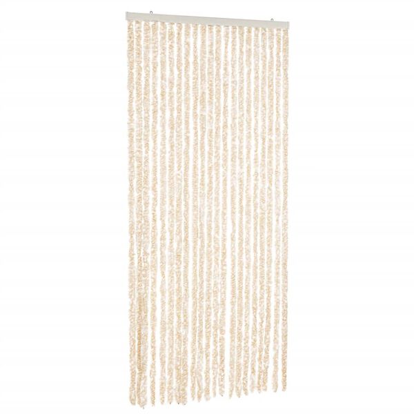 vidaXL flueforh&aelig;ng 90x200 cm chenille beige og hvid