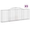 vidaXL buede gabionkurve 5 stk. 300x30x100/120 cm galvaniseret jern