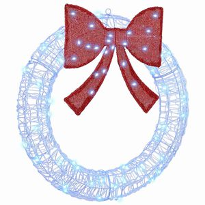 vidaXL Krans med 60 LED'er Blå 75 cm Akryl