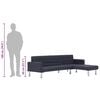 vidaXL L-formet sovesofa m&oslash;rkegr&aring; polyester