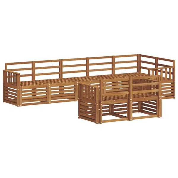 vidaXL Sofas&aelig;t 8 pcs Naturfarvet Massivt Akacietr&aelig;