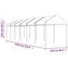 vidaXL pavillon med tag 13,38x2,28x2,69 m polyethylen hvid
