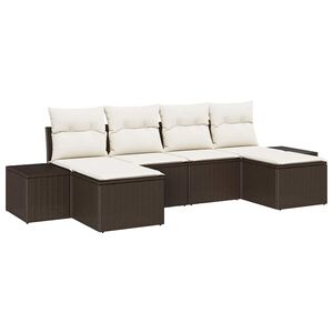 vidaXL Havesofa S&aelig;t med pude 4 pcs Brun og Creme polyrattan