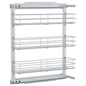 vidaXL udtr&aelig;kskurv til k&oslash;kkenskab tre lag 47x15,5x55,5 cm s&oslash;lv
