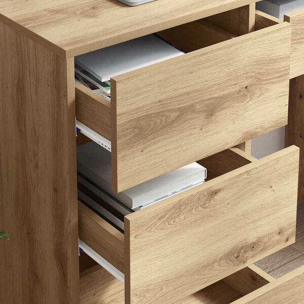 vidaXL Bord Artisan Egetræ 90 x 37.5 x 75 cm Konstrueret træ