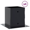 vidaXL stolpef&oslash;dder firkantet 4 stk. 121x121 mm pulverlakeret st&aring;l