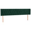 vidaXL sengegavl med kanter 203x16x78/88 cm fl&oslash;jl m&oslash;rkegr&oslash;n