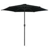 vidaXL haveparasol med aluminiumstang 270x246 cm sort