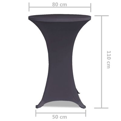 vidaXL bordovertræk i stretch 2 stk. 80 cm antracitgrå
