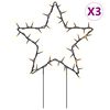 vidaXL julestjerne med jordspyd 3 stk. 50 LED'er 29 cm