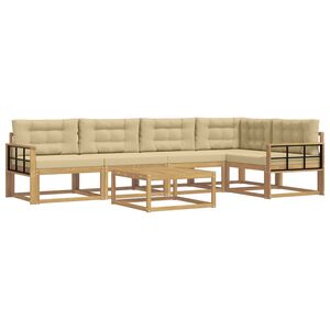 vidaXL Udend&oslash;rs sofagruppe 6 pcs Hvid og Beige 79 x 79 x 37 cm