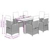 vidaXL spisebordss&aelig;t til haven 7 dele med hynder polyrattan sort