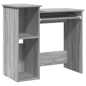 vidaXL skrivebord med hylder 84x40x78 cm konstrueret tr&aelig; gr&aring; sonoma