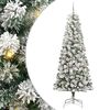 vidaXL Kunstigt Hinged Juletr&aelig; med 300 LED'er Gr&oslash;n og Hvid 210 cm
