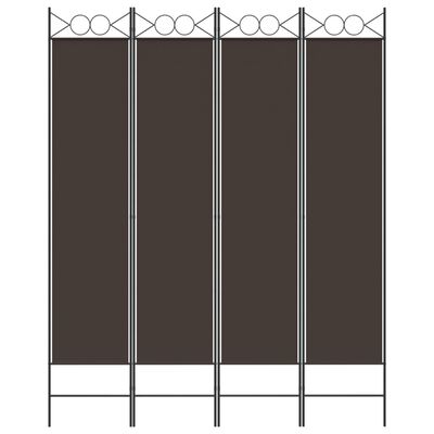 vidaXL 4-panels rumdeler 160x200 cm stof brun