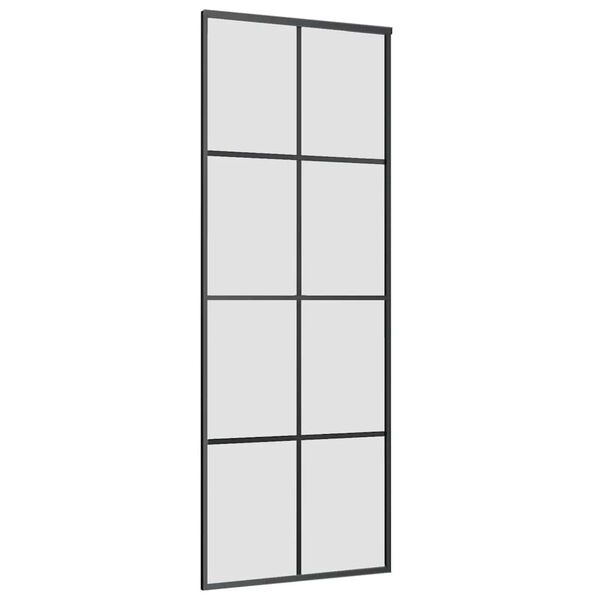 vidaXL skyded&oslash;r med hardwares&aelig;t 76x205 cm sikkerhedsglas aluminium
