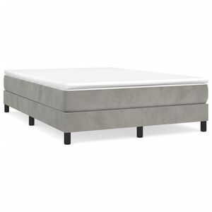 vidaXL Boxspring sengeramme Lysegr&aring; 140x190 cm Fl&oslash;jl