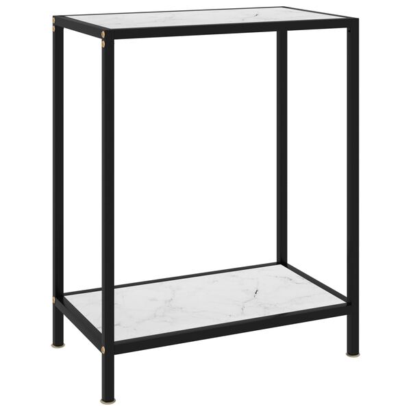 vidaXL konsolbord 60x35x75 cm h&aelig;rdet glas hvid