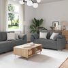 vidaXL Sofa 3 pcs M&oslash;rkegr&aring; 219 x 80 x 82 cm Linned-blandet stof