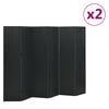 vidaXL 6-panels rumdelere 2 stk. 240x180 cm st&aring;l sort