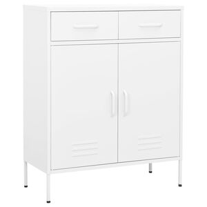 vidaXL opbevaringsskab 80x35x101,5 cm st&aring;l hvid