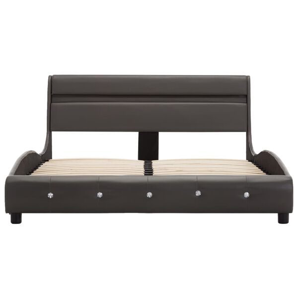 vidaXL sengestel med LED 140x200 cm kunstl&aelig;der gr&aring;