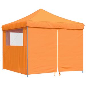 vidaXL foldbart pop-up festtelt med 4 sidev&aelig;gge orange
