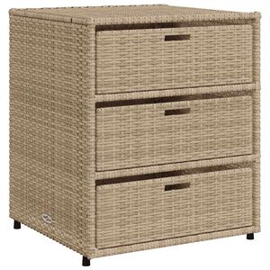 vidaXL opbevaringsskab til haven 55x59x69 cm polyrattan beige