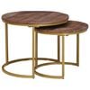vidaXL Nesting Kaffeborde 2 stk. M&oslash;rk Brun 50 x 50 x 40 cm