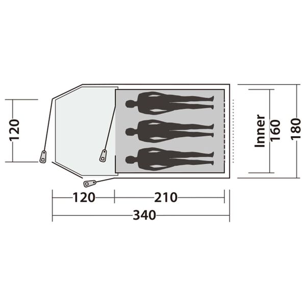 Easy Camp 3-personers telt Blazar 300 rustikgr&oslash;n