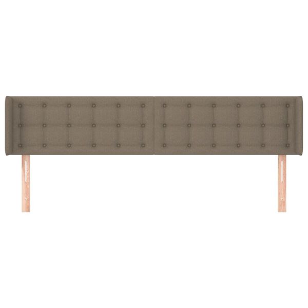 vidaXL sengegavl med kanter 163x16x78/88 cm stof gr&aring;brun