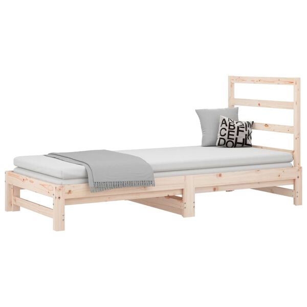 vidaXL daybed med udtr&aelig;k 2x(90x200) cm massivt fyrretr&aelig;