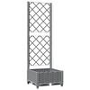 vidaXL plantekasse med espalier 40x40x121,5 cm PP lysegr&aring;