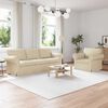 vidaXL Sofa 180cm 2 pcs Creme Metal