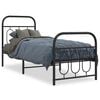 vidaXL sengeramme med sengegavl og fodg&aelig;rde 75x190 cm metal sort