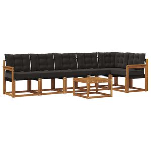 vidaXL Udend&oslash;rs sofagruppe med pude 7 pcs Naturlig og sort