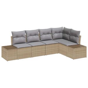 vidaXL Havesofa S&aelig;t 5 pcs Beige polyrattan