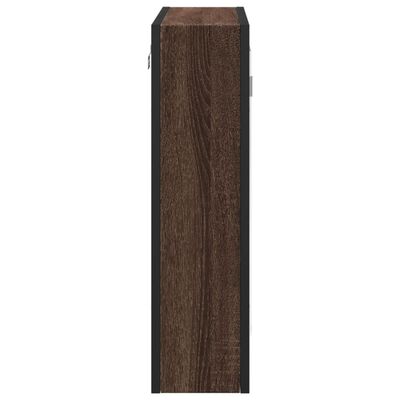 vidaXL badeværelsesskab + spejl 60x16x60 cm konstrueret træ brunt eg