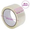 vidaXL pakketape 72 stk. 48 mm x 66 m transparent