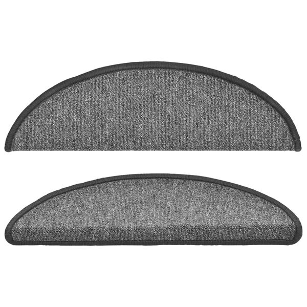 vidaXL trappemåtter 10 stk. 56x17x3 cm mørkegrå halvrunde