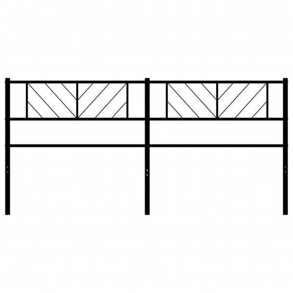 vidaXL sengegavl 200 cm metal sort