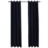 vidaXL m&oslash;rkl&aelig;gningsgardiner 2 stk. med ringe 140 x 245 cm fl&oslash;jl sort